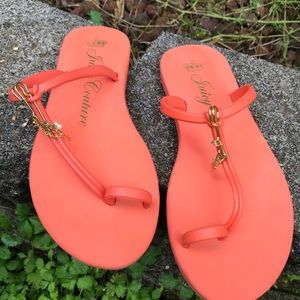 Juicy couture orange flip flops